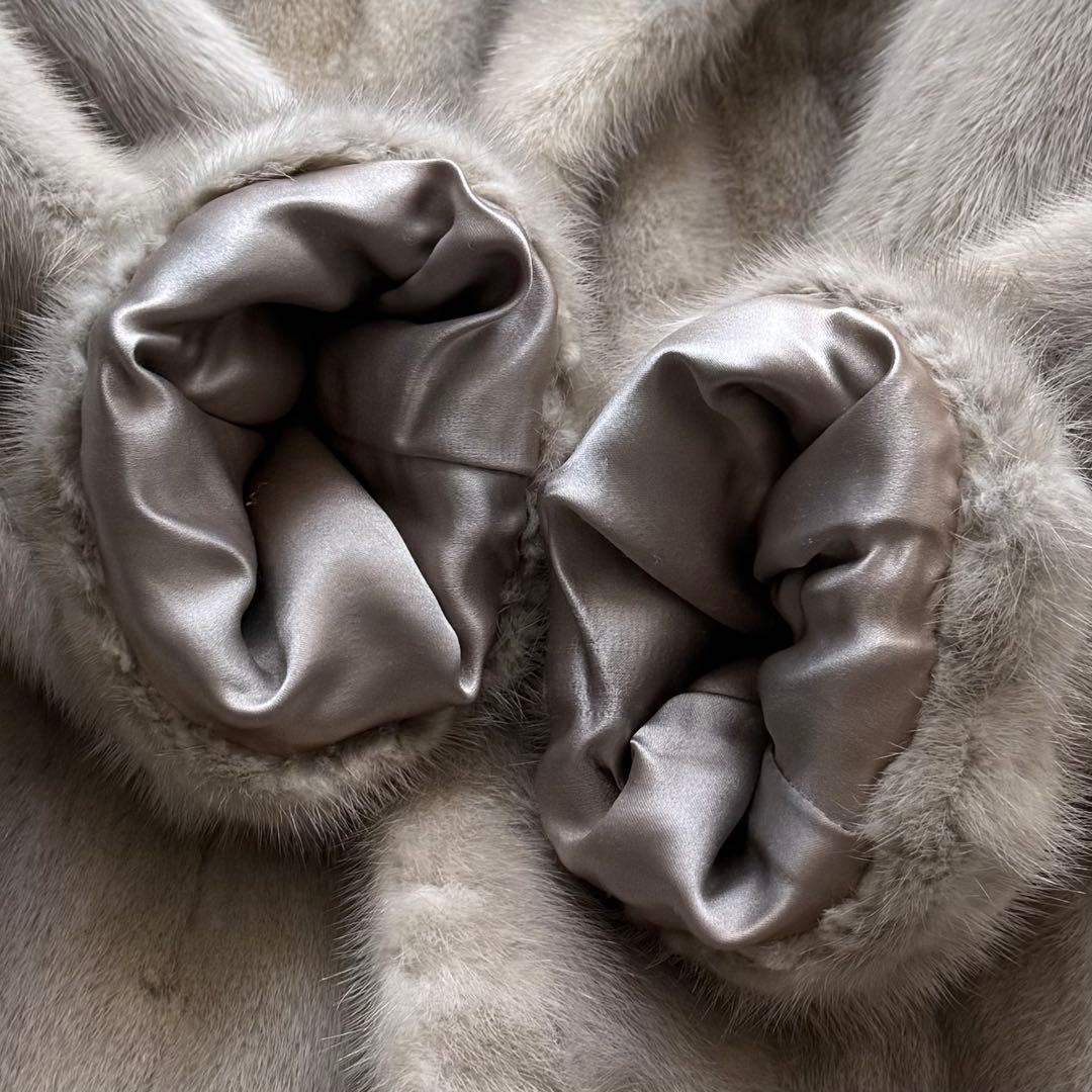 本毛皮☆サファイアミンク MINK ファーコート なめし柔らか◎ Lサイズ相当