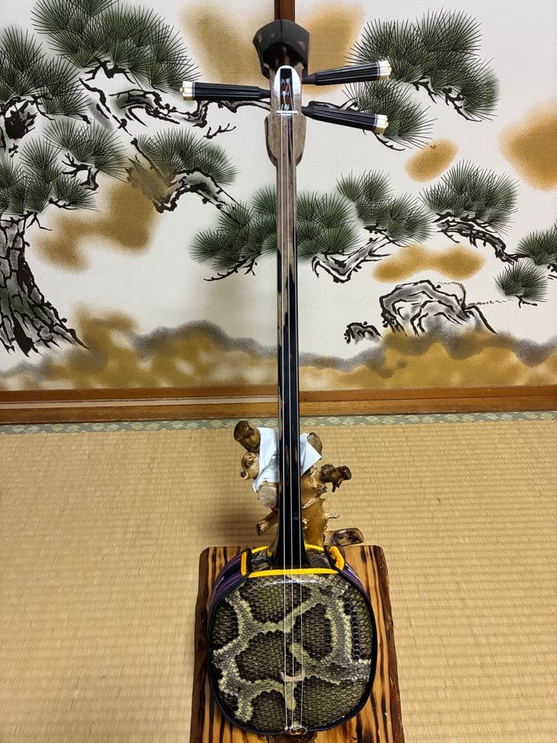 沖縄三線　本島産クルチ(黒木) ユナー！与那城型　本皮一枚張り