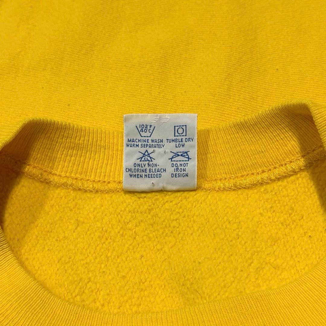 90s USA製 チャンピオン リバースウィーブ イエロー 黄色 無地 XL