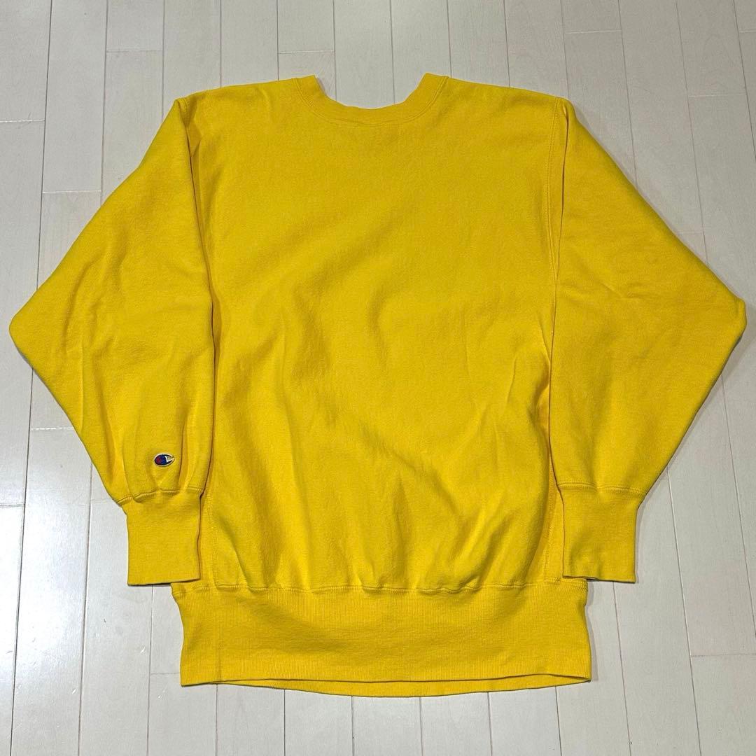 90s USA製 チャンピオン リバースウィーブ イエロー 黄色 無地 XL