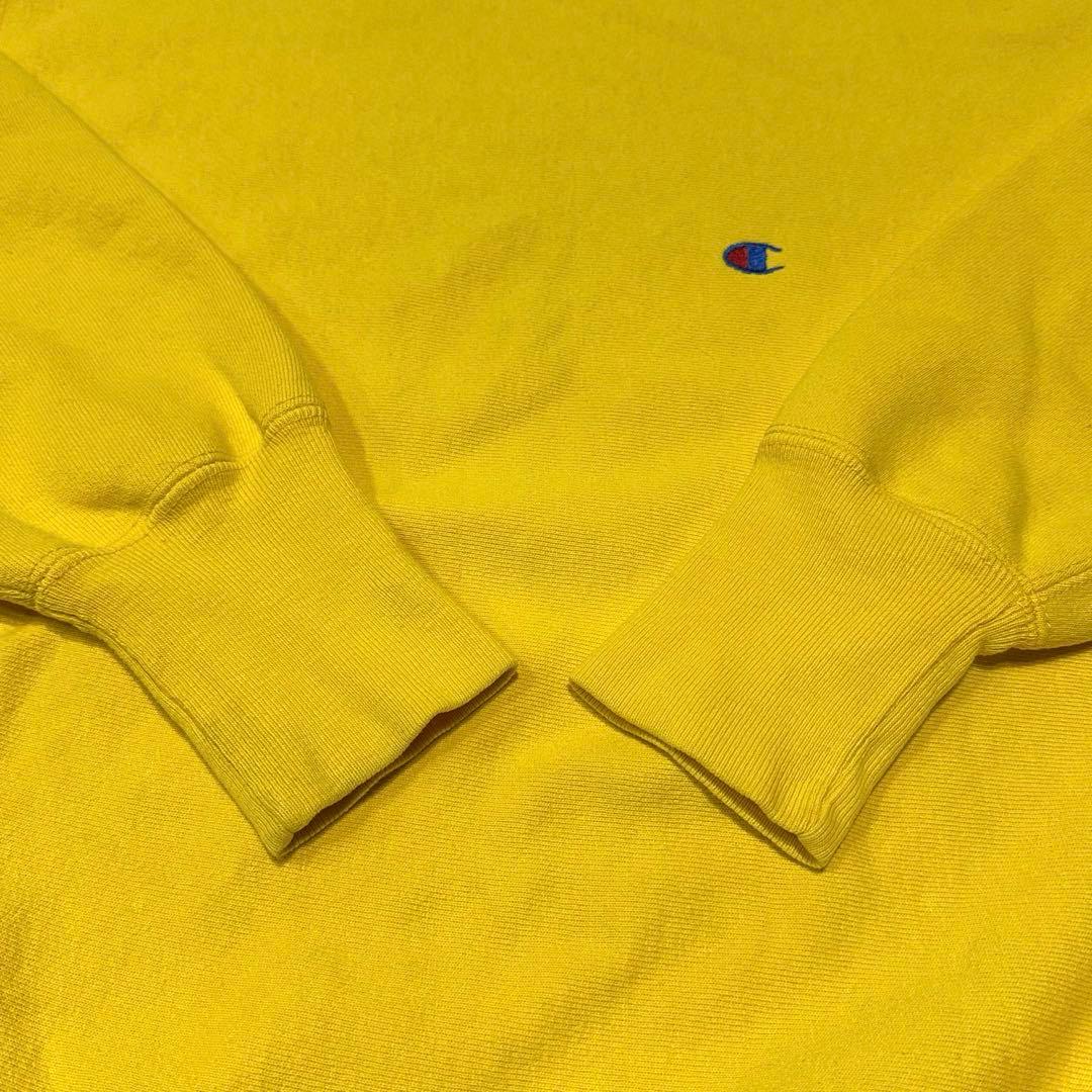 90s USA製 チャンピオン リバースウィーブ イエロー 黄色 無地 XL