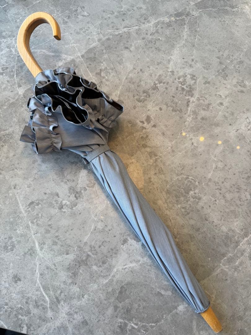 サンバリア100完全遮光Sサイズ フリル 日傘 ライトブルー