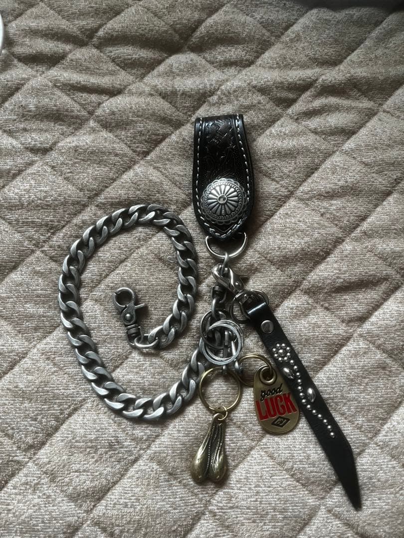 ウォレットチェーン ベルトループ キーアクセサリー 真鍮 シルバー925