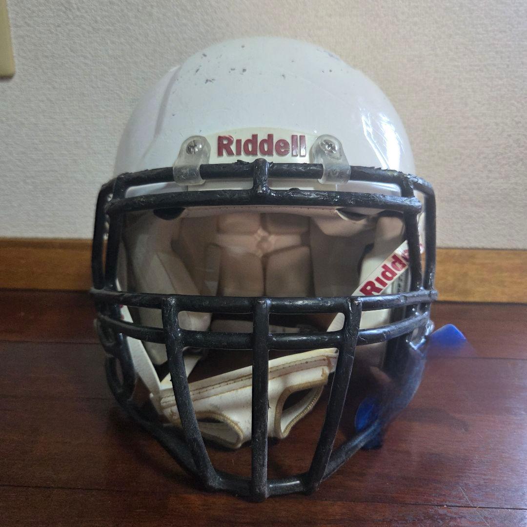 Riddell アメリカンフットボール ヘルメット ホワイトＬサイズパット付き