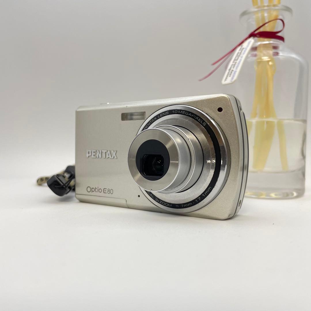 スマホ転送OK✨PENTAX Optio E80✨動作確認済 単三電池 可愛い♪