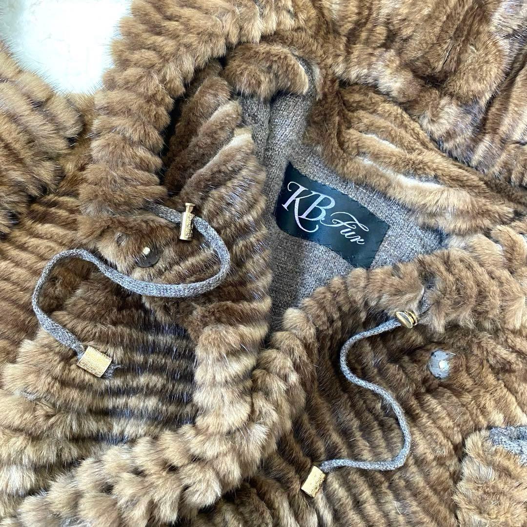 KB. fur 軽量 ミンク カシミア 高級 カーディガン ファー コート