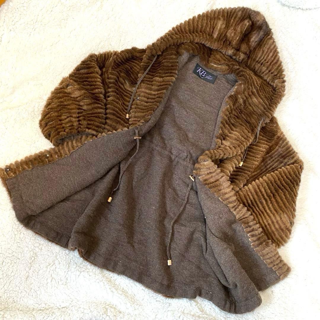 KB. fur 軽量 ミンク カシミア 高級 カーディガン ファー コート