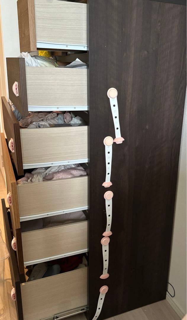 ニトリ　木製チェスト 6段 ダークブラウン