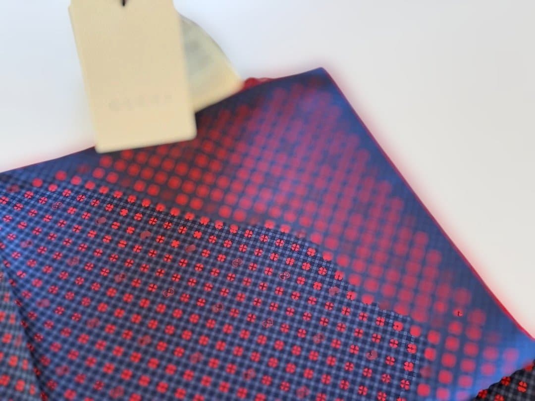 GUCCI シルクハンカチ ネイビー/レッド