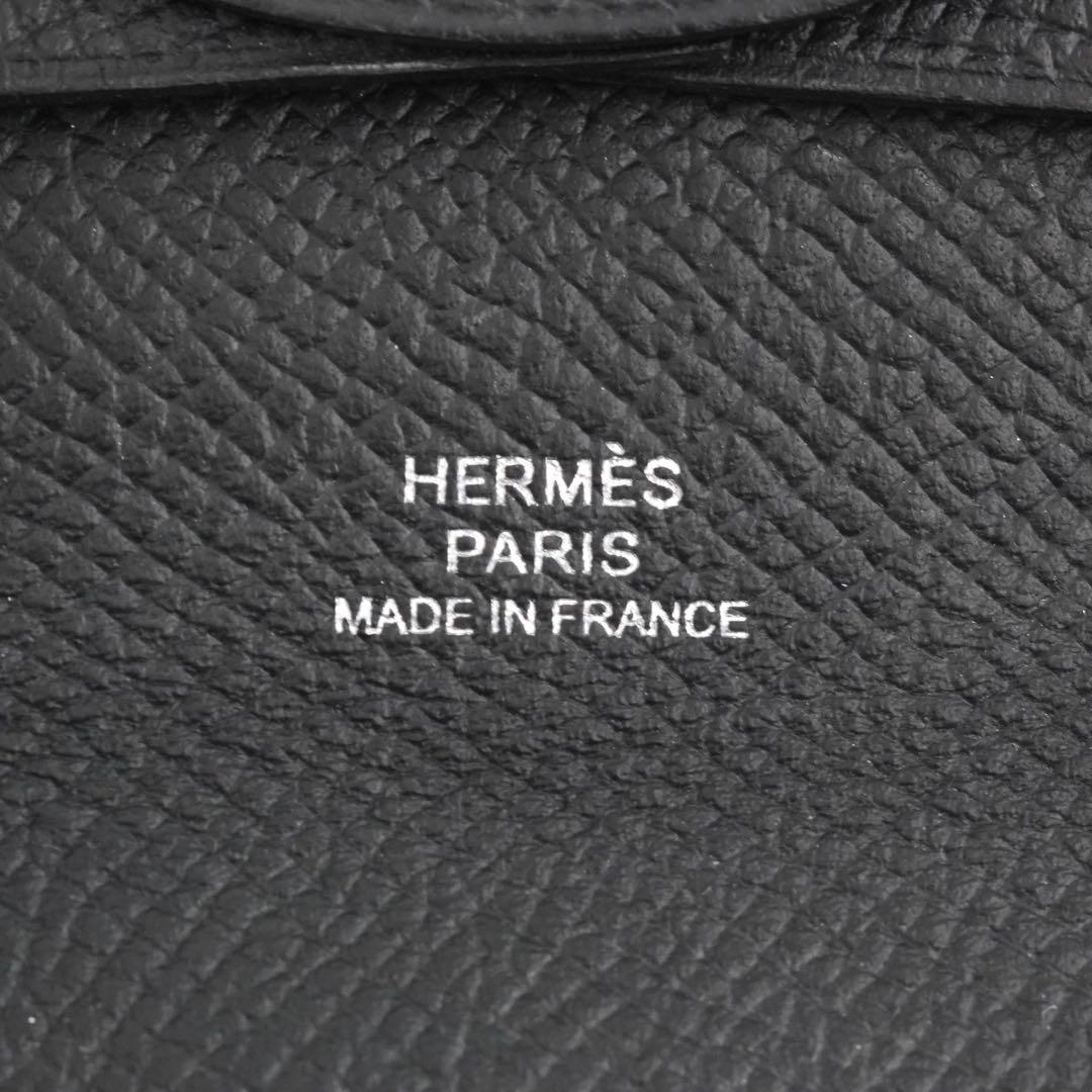 ✨新品未使用・箱付き✨　HERMES ケース　バスティア　エプソン　黒色