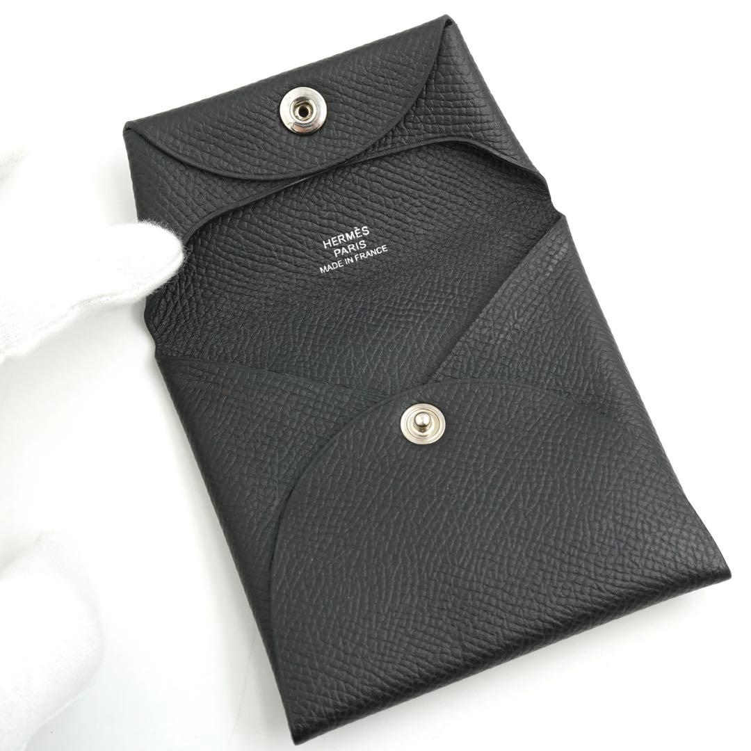 ✨新品未使用・箱付き✨　HERMES ケース　バスティア　エプソン　黒色