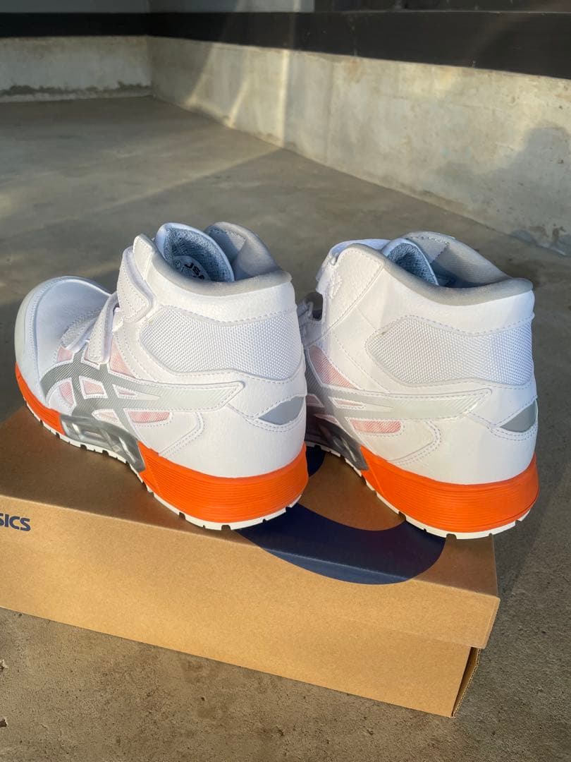 ASICS ハイカット安全靴 ホワイト/オレンジ