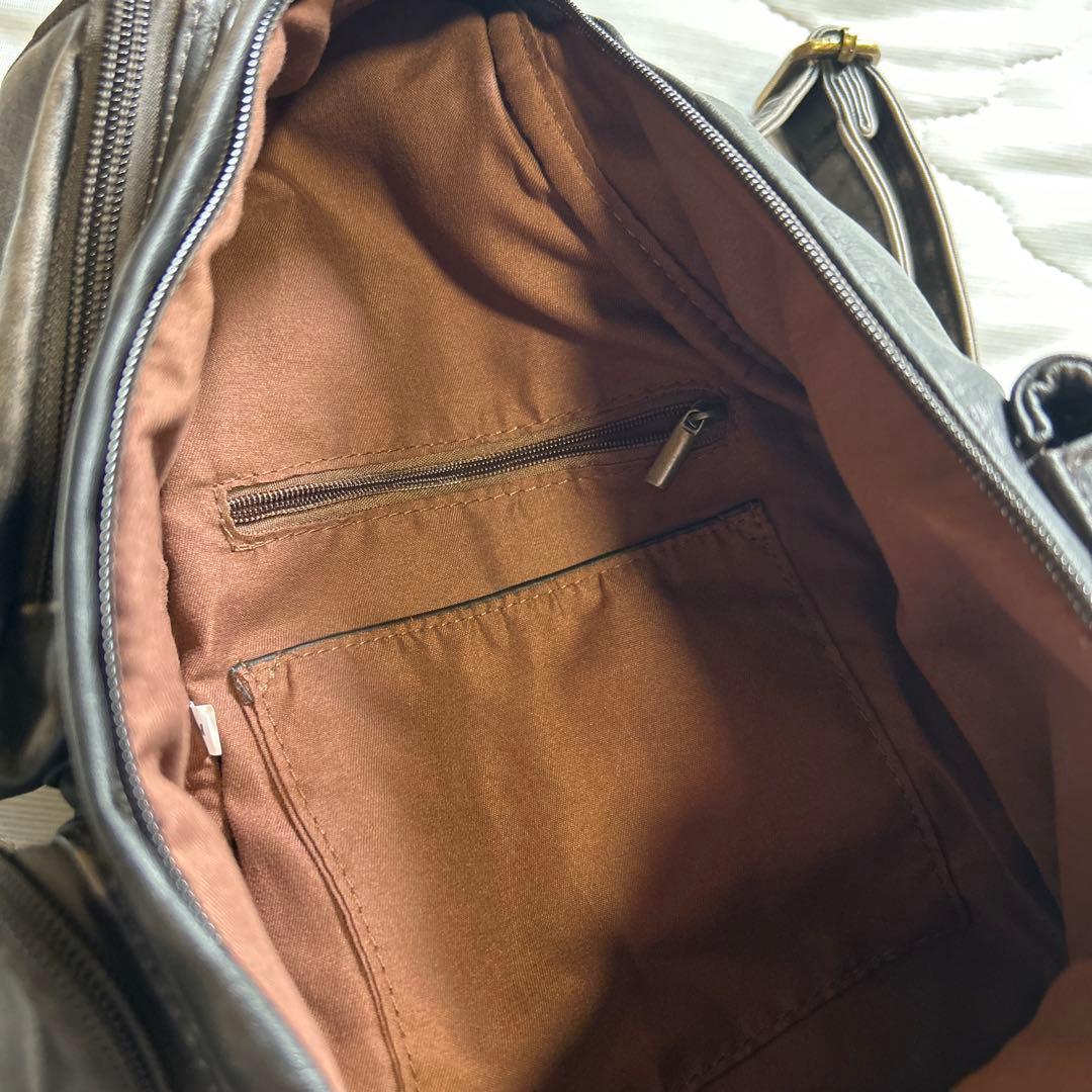 バッグ y2k faded leather shoulder bag back