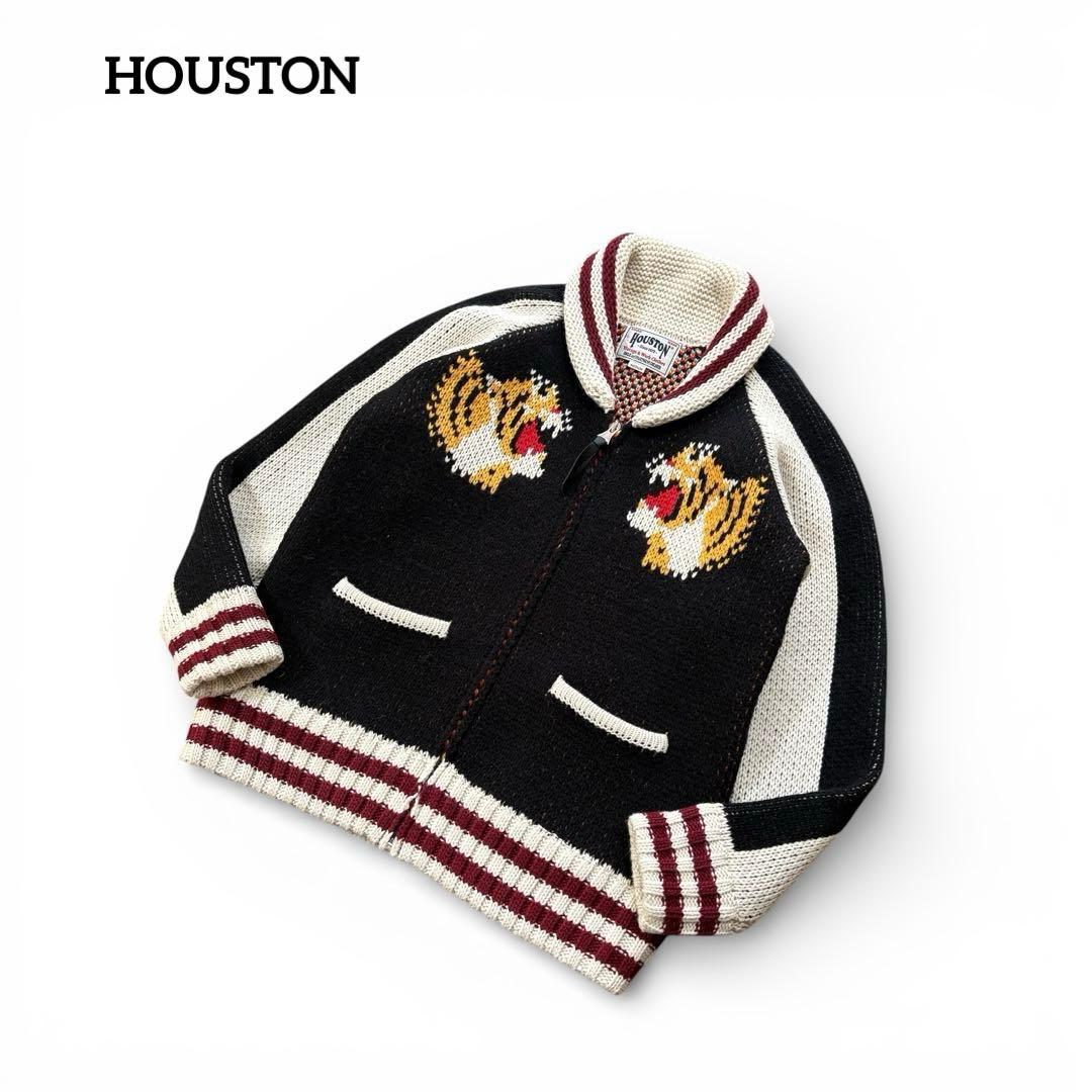 HOUSTON カウチン ニット 虎 セーター M ウール カーディガン