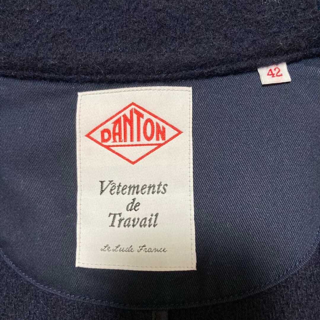 【美品】DANTON ウールモッサ フードコート 2WAYネイビー　XL 42