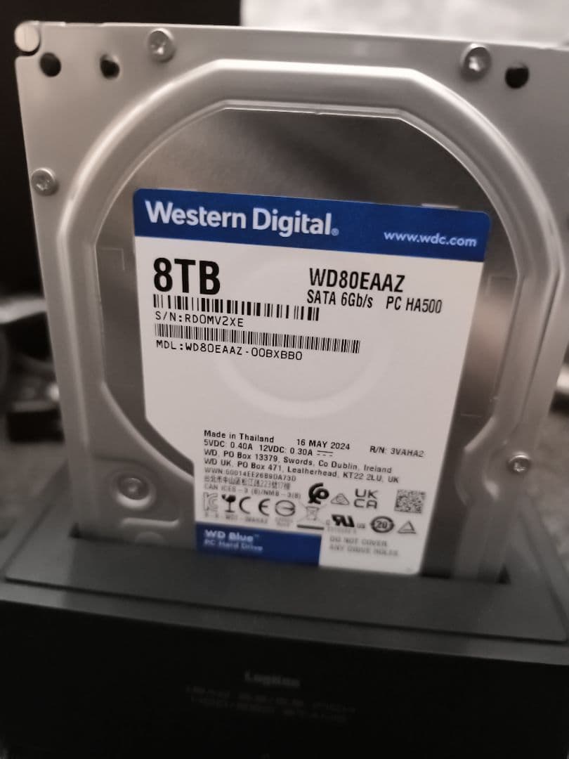 WD80EAAZ 8TB HDD 3台 ＆ Logitecスタンド2台 セット