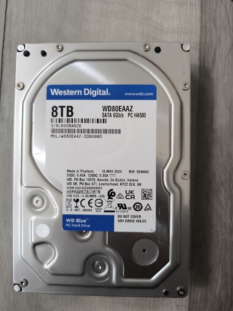 WD80EAAZ 8TB HDD 3台 ＆ Logitecスタンド2台 セット