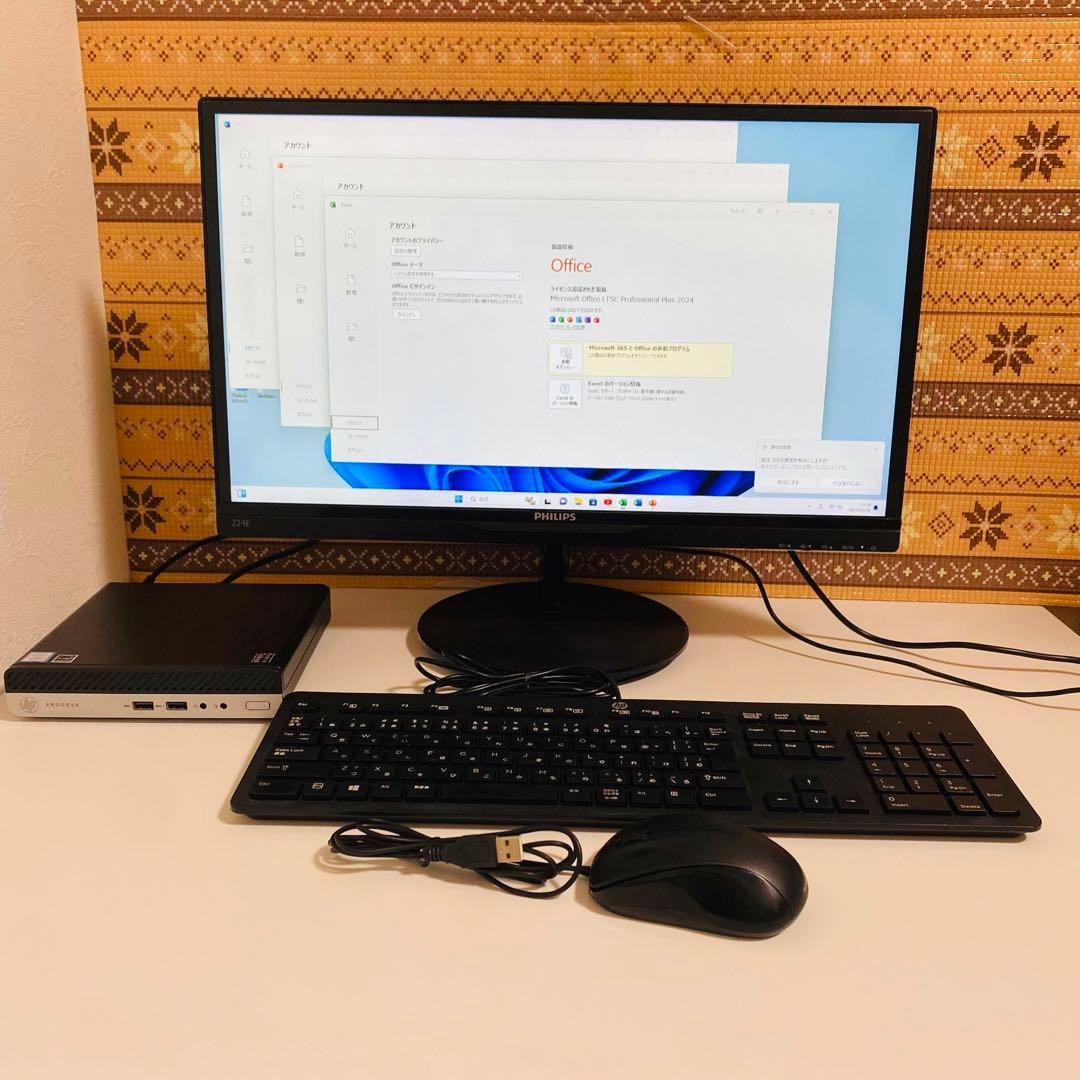 Y615 HPデスクトップSSDメモリ8G第8世代Windows11オフィス付き