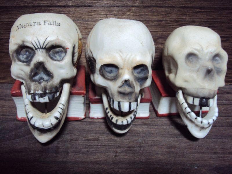 【6個】ビンテージ　スカル　マッチホルダー　JAPAN　髑髏 骸骨アゴユラ