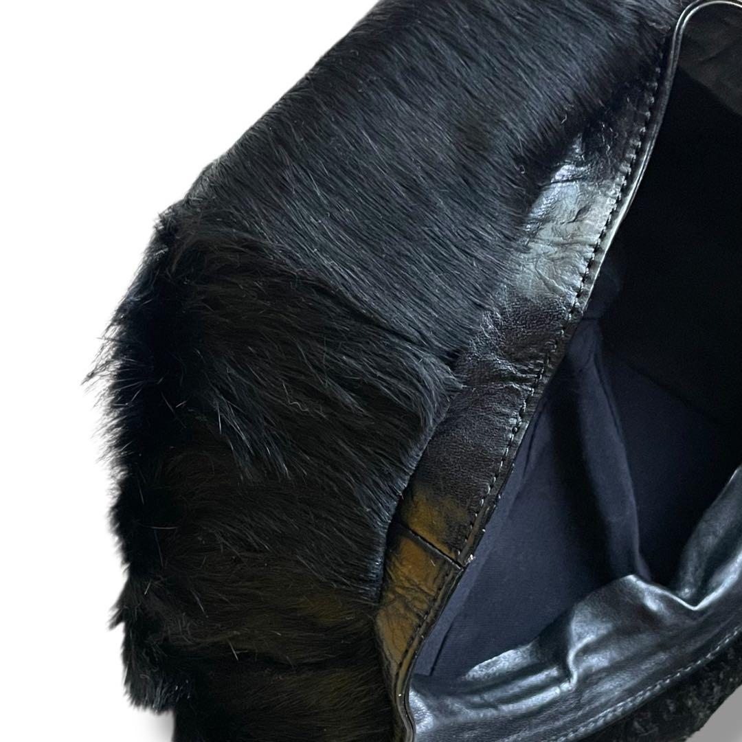 定価27,500円 ブラックサイン ホースレザー ハラコ ベレー帽 sizeM