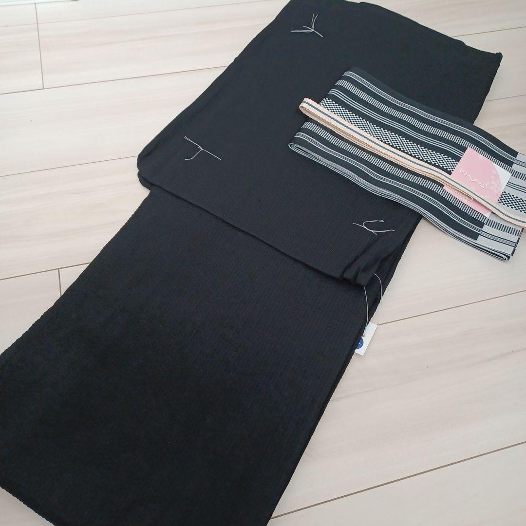 新品☆呉服屋♪粋！大人上品なしじら織　夏着物　浴衣３点セット