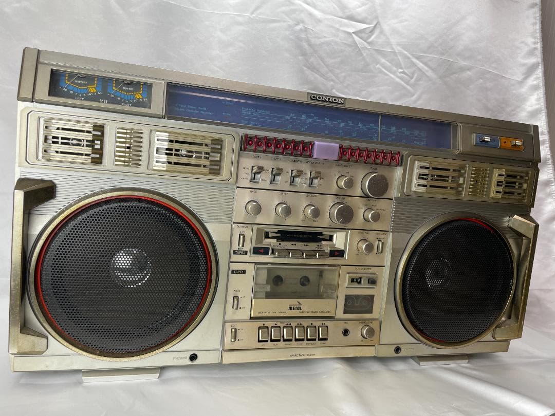 80年代 CONION C-100F レトロラジカセ シルバー