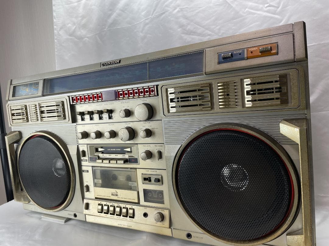 80年代 CONION C-100F レトロラジカセ シルバー