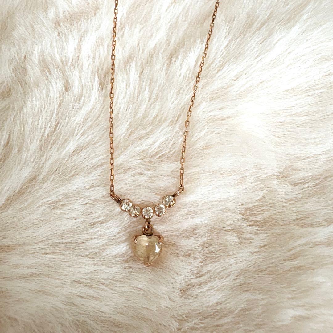 テイクアップ ローズクォーツハートネックレス