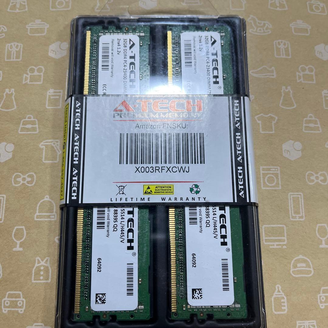 【新品未使用】A-TECH 64GB DDR4 2933MHz ECC RAM