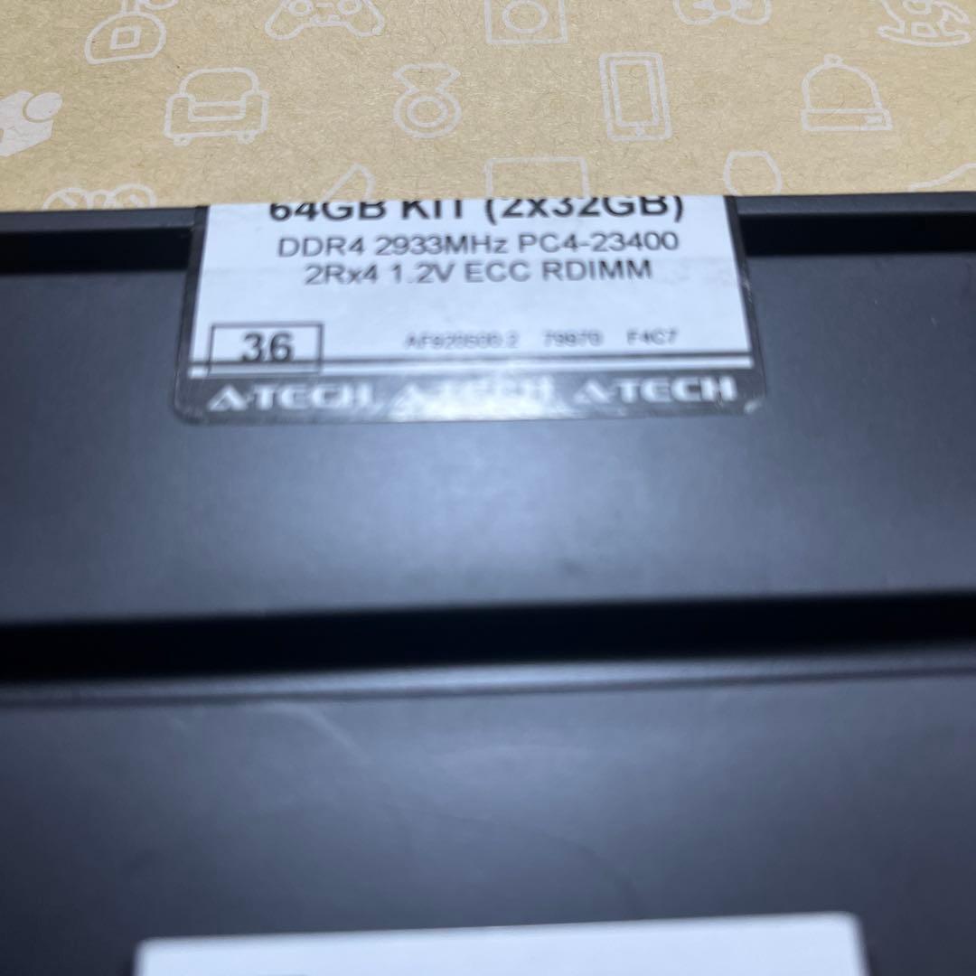 【新品未使用】A-TECH 64GB DDR4 2933MHz ECC RAM