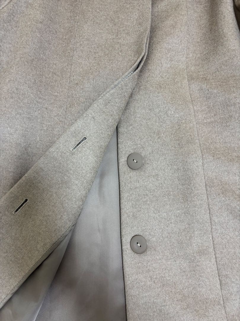 【新品未使用品】カシミヤ100% ベルト付ロングコート　ベージュ