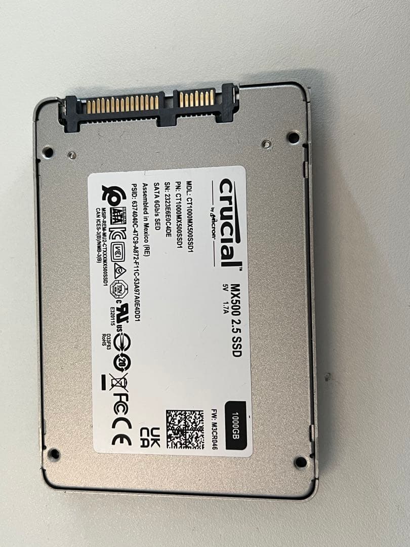 ジャンク品　Crucial MX500 1000GB 2.5インチSSD