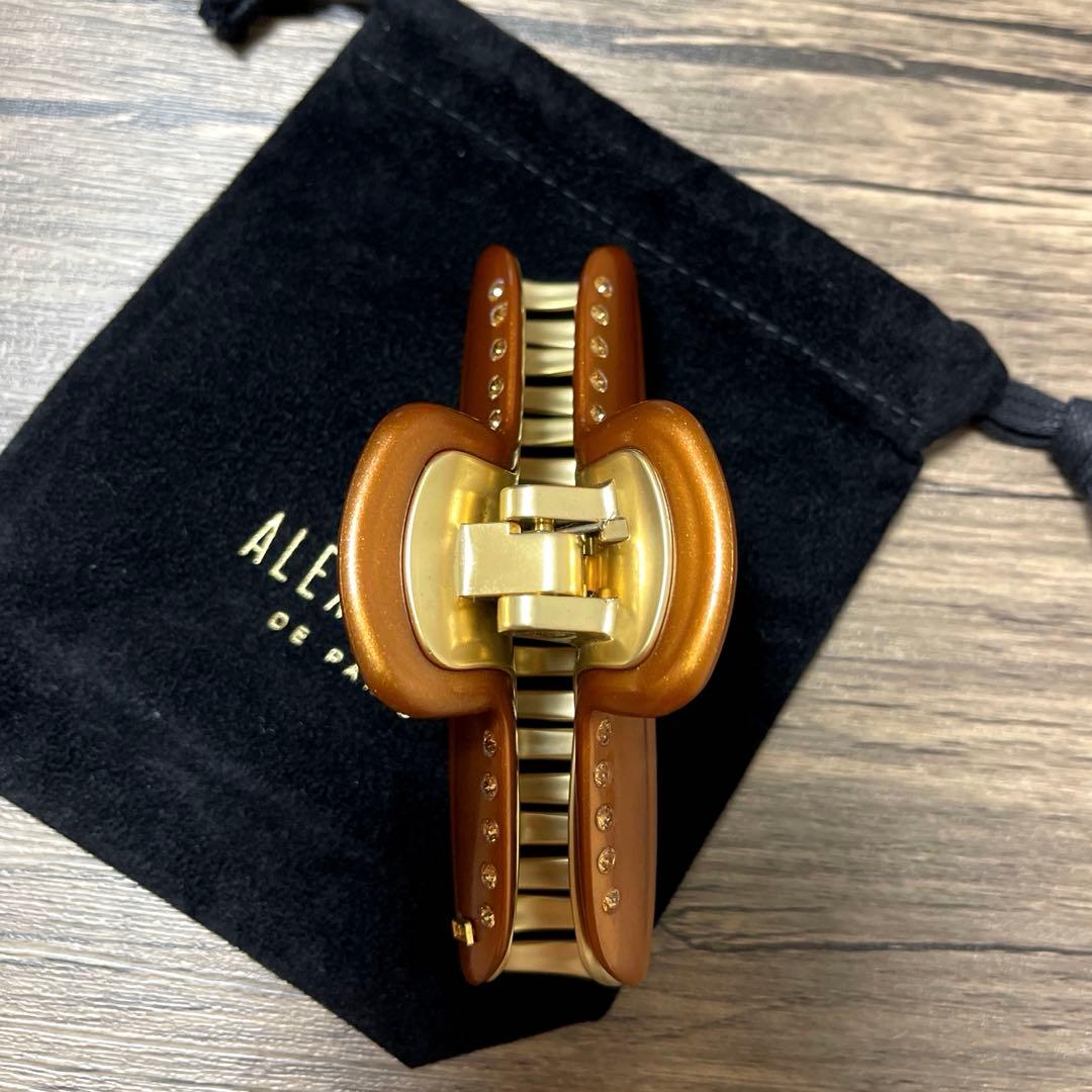 アレクサンドルドゥパリ VENDOME Lクリップ ブラウン スワロフスキー