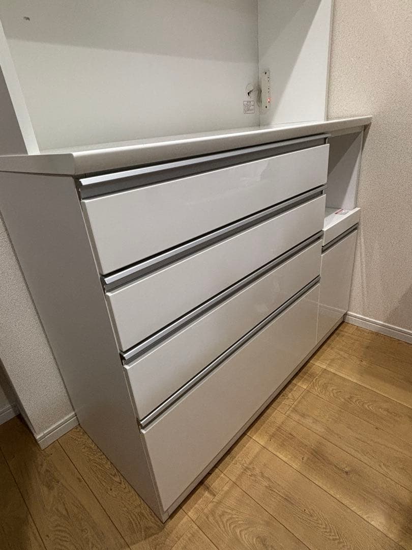 引き取り限定 ハイグレード 食器棚 キッチン棚 白 キャビネット キッチンボード