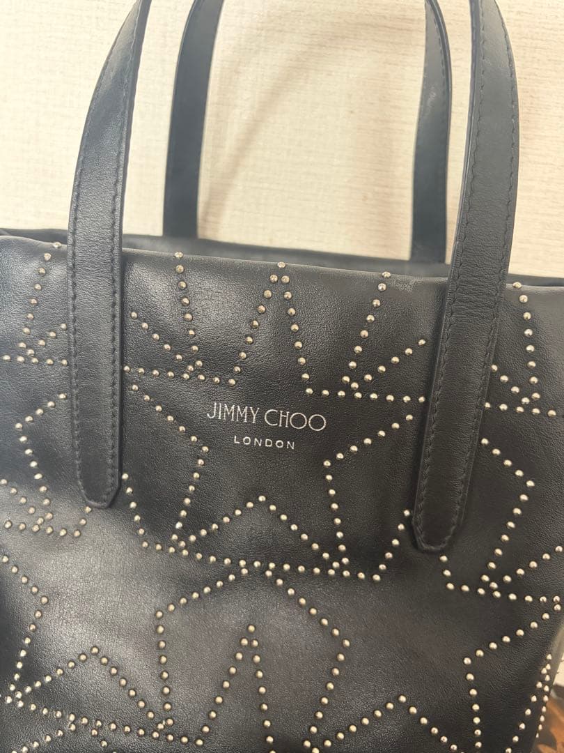 JIMMY CHOO ブラック ハンドバッグ スタースタッズ