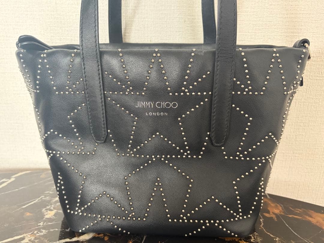JIMMY CHOO ブラック ハンドバッグ スタースタッズ