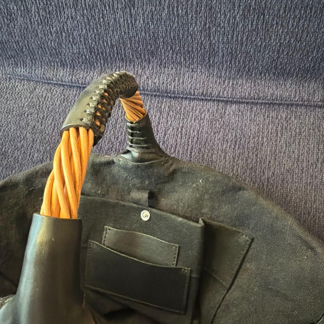 エバゴス籐製ハンドル付きかごバッグ