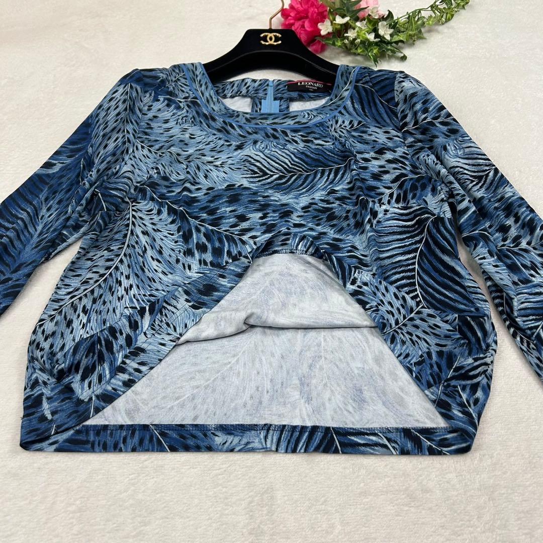 J707 美品 XL レオナール カンカン素材 カットソー レディース