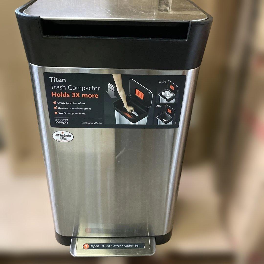 Joseph Joseph ゴミ箱 クラッシュボックス ステンレス 30L