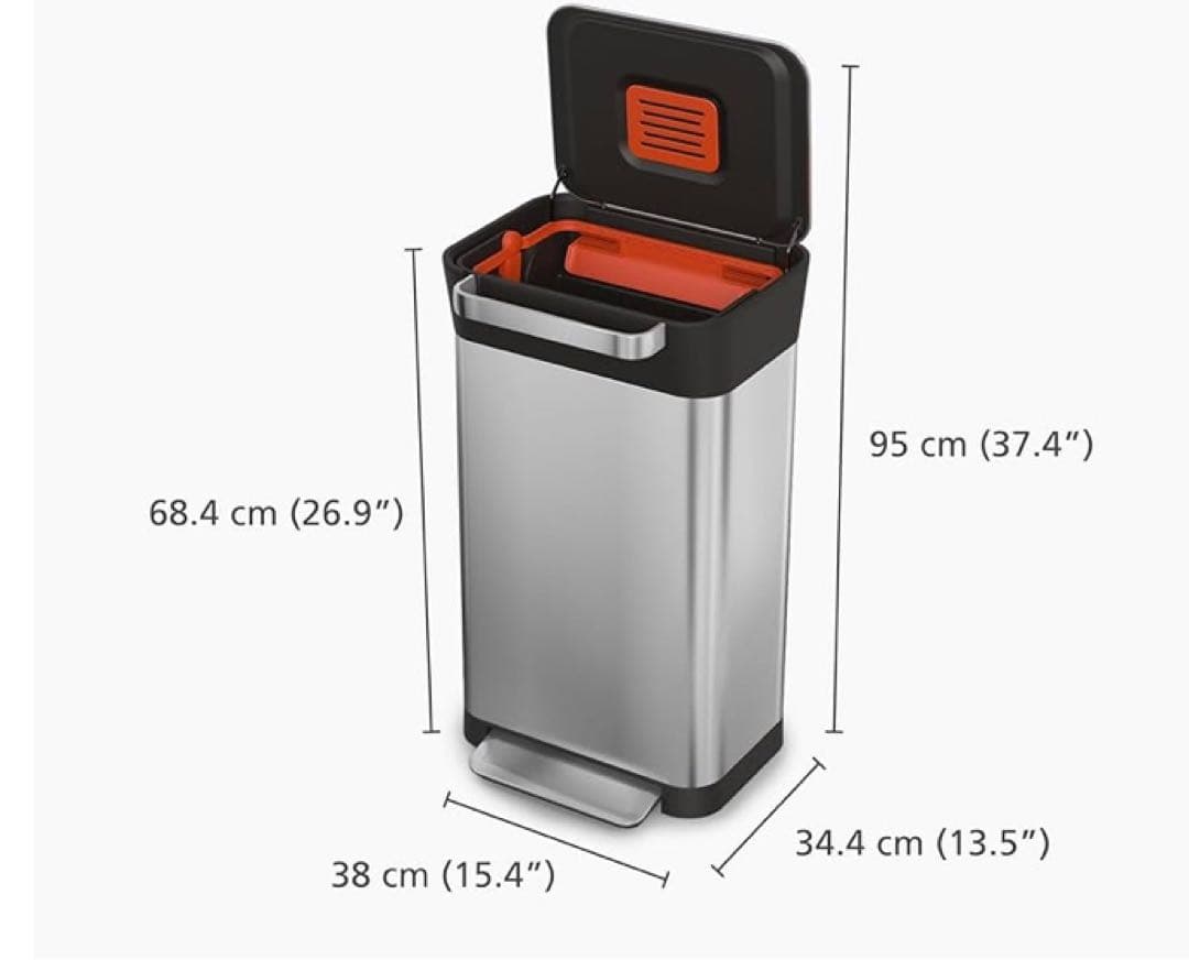 Joseph Joseph ゴミ箱 クラッシュボックス ステンレス 30L