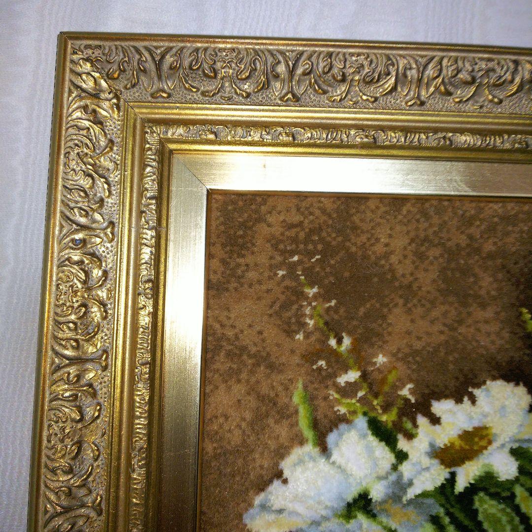 手織りペルシャ絨毯　タブリーズ産絨毯絵画　ウール&シルク