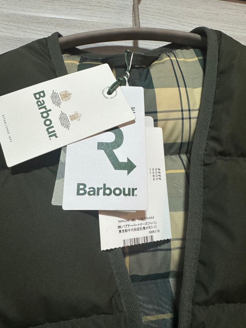 新品未使用 Barbour チェックダウンベスト リバーシブル