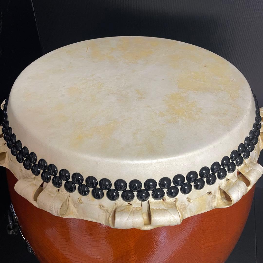 美品 和太鼓 長胴太鼓 宮太鼓 一尺五寸 46cm 二尺 約60cm 耳付 袋