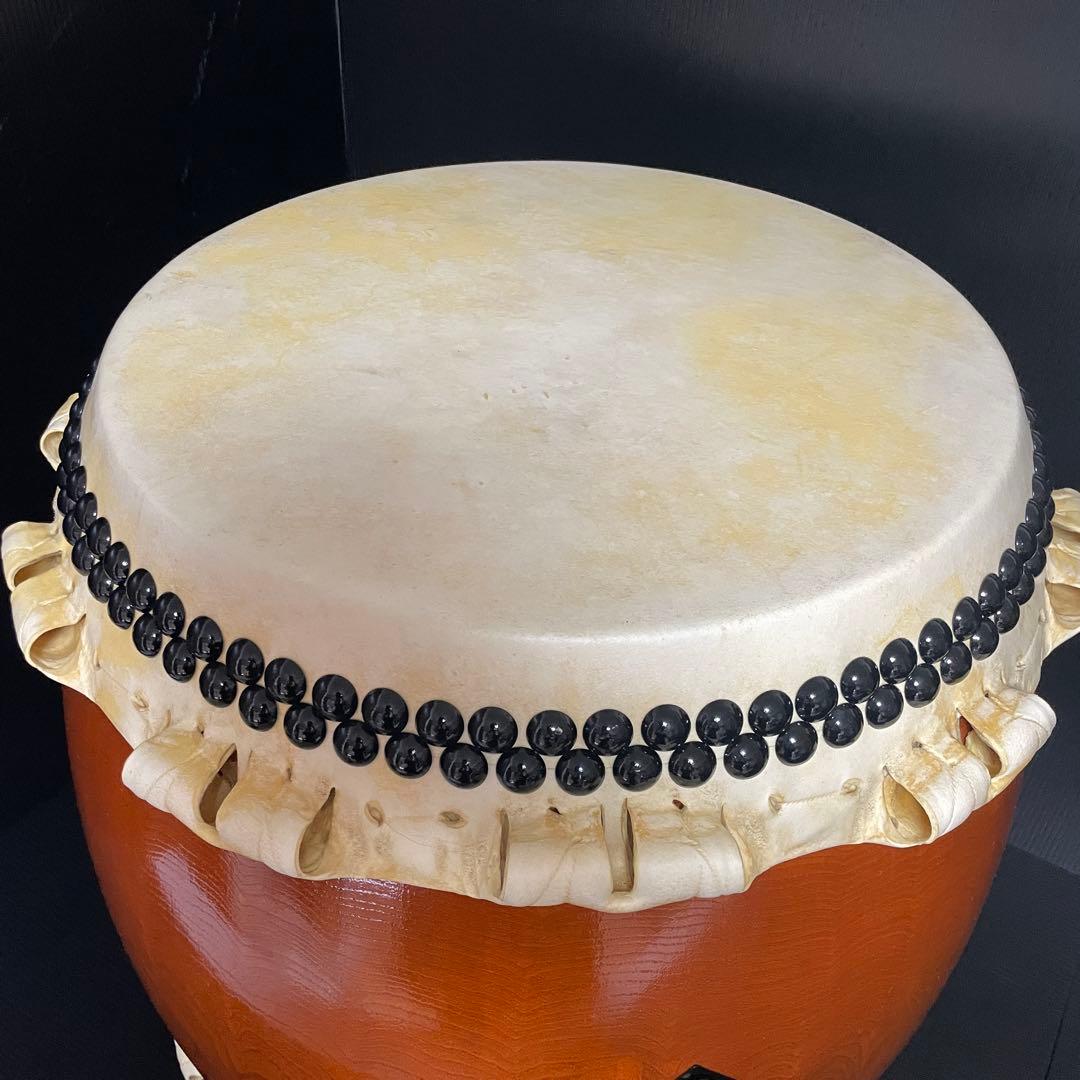 美品 和太鼓 長胴太鼓 宮太鼓 一尺五寸 46cm 二尺 約60cm 耳付 袋