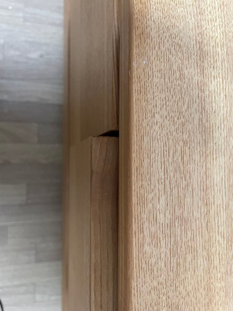 無印良品　タモ材　三段チェストワイド