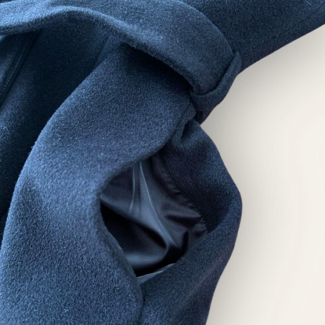 極美品✨東京ソワール 大きいサイズLL 女優襟 ロングコートアンゴラ ウール 黒