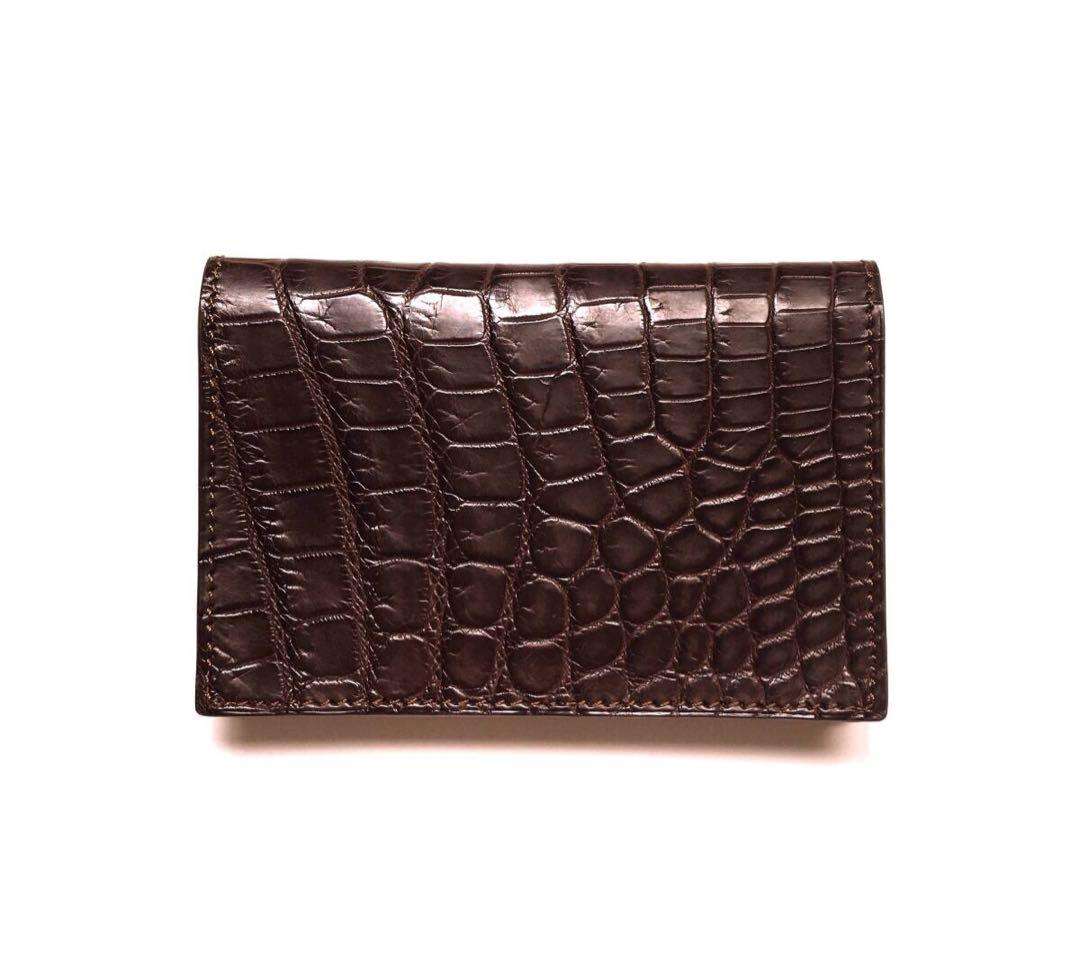 新品 ファーロ FARO 名刺入れ カードケース クロコ 本革 定価7.7万