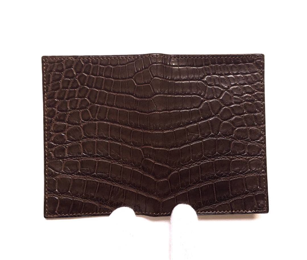 新品 ファーロ FARO 名刺入れ カードケース クロコ 本革 定価7.7万