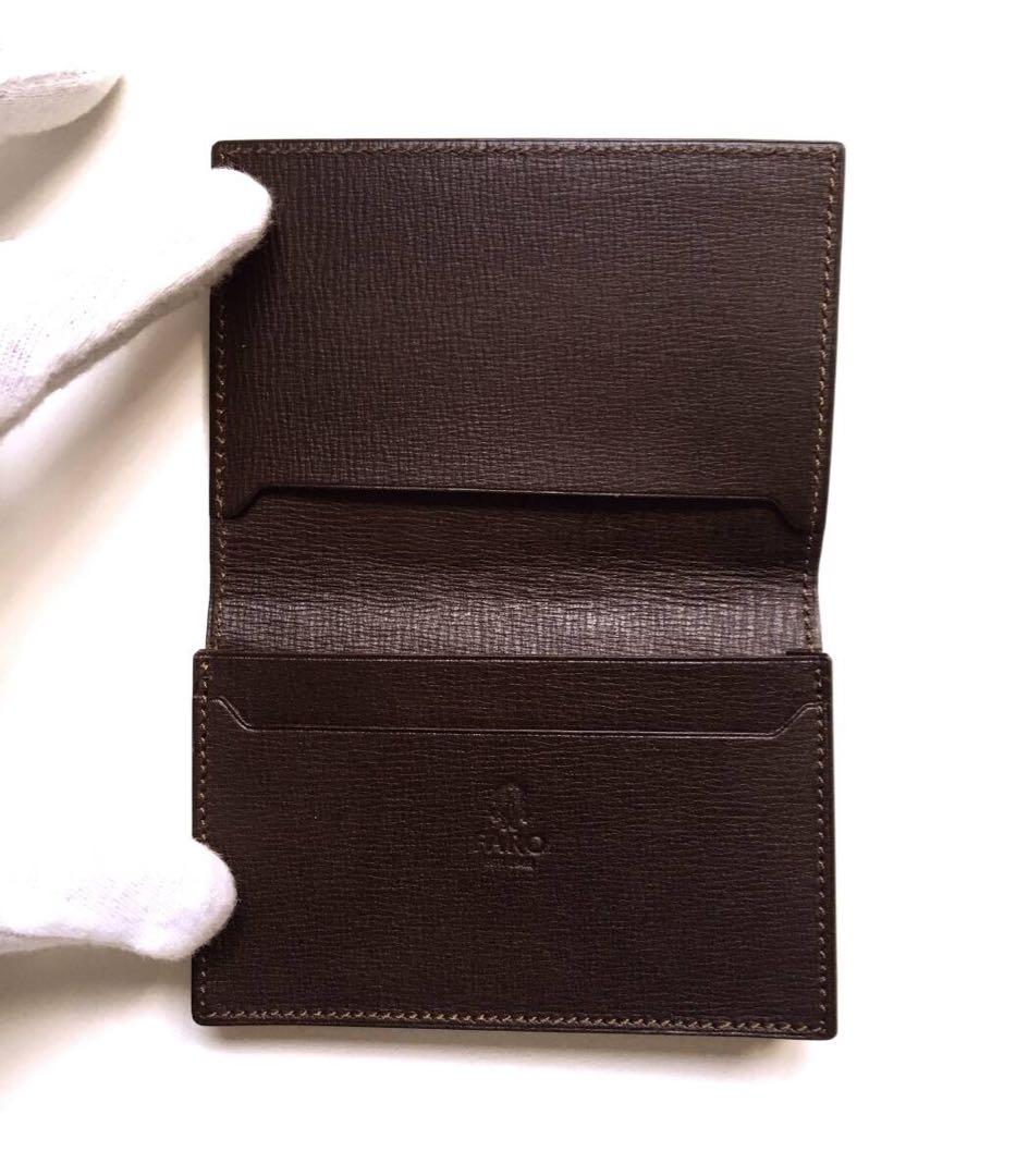 新品 ファーロ FARO 名刺入れ カードケース クロコ 本革 定価7.7万