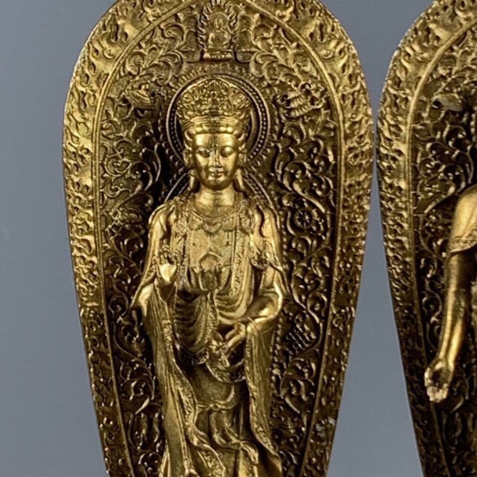 仏教美術 西方三聖 銅製 仏像 彫刻 開運 風水 工芸品 美術品 置物